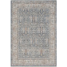 Türkeri Halı Peru Marina Mavi Klasik Eskitme Halı – Antialerjik