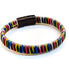 Herşey Nota Color Loop Core – Renkli Ip Detaylı Siyah Erkek BILEKLIK-1433