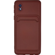 Starseven Galaxy A01 Core Kılıf Kelvin Kartvizitli Silikon - Bordo