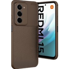 Starseven Redmi 15 4g Auto Focus Karbon Kapak - Kahverengi