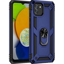 Starseven Galaxy A03 Kılıf Sofya Yüzüklü Silikon Kapak - Lacivert