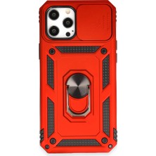 Starseven Iphone 12 Kılıf Pars Lens Yüzüklü Silikon - Kırmızı