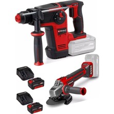 Einhell  Tp-Hd 18/26 Li Bl Akülü Pnömatik Matkap Tp-Ag 18/125 Q Ce Avuç Taşlama 2X4.0AH Akülü Kömürsüz Set