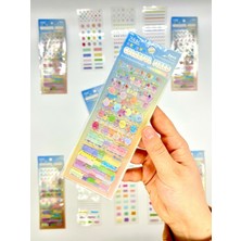 Kağıt Gemi Colorful Fixed Pastel Çizgi Daire Kalp ve Şekiller 6 Yaprak 226 Adet Sticker Seti/etiket/çıkartma