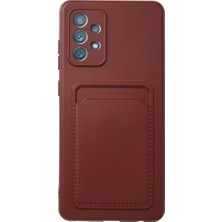 Starseven Galaxy A72 Kılıf Kelvin Kartvizitli Silikon - Bordo