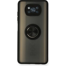 Starseven Pocophone X3 Kılıf Montreal Yüzüklü Silikon Kapak - Siyah