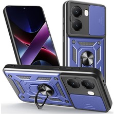 Starseven Poco X7 Kılıf Pars Lens Yüzüklü Silikon - Lacivert