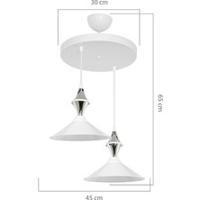 Duru Homelight Maya Karo Krom Ikili Beyaz Avize