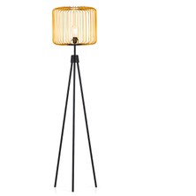 Bahar Aydınlatma 3 Ayaklı Gold Metal Başlıklı Siyah Dekoratif Lambader