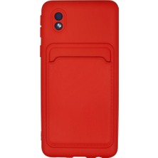 Starseven Galaxy A01 Core Kılıf Kelvin Kartvizitli Silikon - Kırmızı