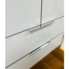 Sözer Orman (2 Adet) 20CM Uraz Krom Engetre Kulp Camlı Kapak Çekmece Kulbu (Arkadan Vidalanır)