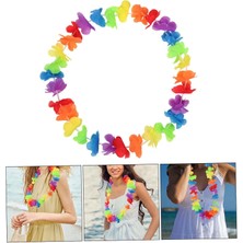 Starseven Hawaii Çiçekli Boyun Kolyesi - Renkli Tropikal Parti Leisi