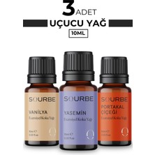 Sourbe Vanilya, Yasemin, Portakal Çiçeği Buhurdanlık Koku Esansı Yağı Esansiyel Uçucu Yağ 10 ml