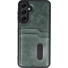 Starseven Galaxy A25 5g Kılıf Sara Kartvizitli Deri Kılıf - Koyu Yeşil