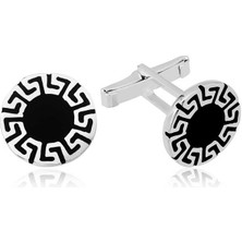 Erseyy ​925 Ayar Gümüş Vintage Desenli Yuvarlak Kol Düğmesi