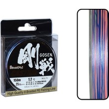 Gosen W8 Casting 150MT 0.187MM Pe 8 Örgü Spin Ip Misina Multi Color