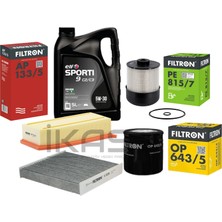 Renault Clio 4 2012-2018 1.5 Dci Periyodik Yağ Bakım Filtre Seti Filtron Marka Elf Sportı 9 Yağ Ile