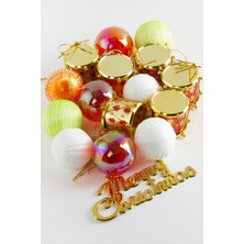 SHC4200 15 Adet Davul Cici Top Küçük Yılbaşı Ağaç Süsü