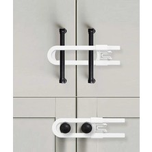 Starseven 4 Adet Çocuk Koruma Kilidi - Slide Dolap Çekmece Kilidi Sürgülü Kilit