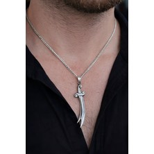 miraç gümüş takı atölyem 925 Ayar Gümüş Hz. Ali Kılıç Detaylı Kolye