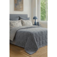 Bedline Wellsoft Kapitone Yatak Örtüsü Seti Tek Kişilik Soria Mavi