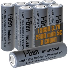 I-Gen Batteries Industrial E002 Inr 18650 3.7V 2600 Mah 5c 9.62WH Li-Ion Şarjlı Pil Düz Başlı Lityum Pil
