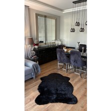 Doğuş Peluş Halı Tavşan Siyah Yumuşak Dokulu Peluş Halı Tek Kafa Post