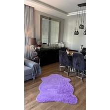 Doğuş Peluş Halı Tavşan Lila Yumuşak Dokulu Peluş Halı Tek Kafa Post