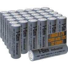 I-Gen Batteries Industrial E003 Inr 18650 3.7V 2500 Mah 12C 9.25WH Li-Ion Şarjlı Pil Düz Başlı Lityum Pil