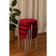 Berawond Bera Metal Silinebilir Kumaş Tabure (4 Adet-Montajlı Gönderim)