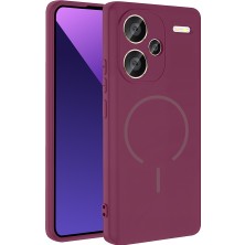 Redmi Note 13 Pro Plus 5g Kılıf M-Safe Şarj Özellikli Zore Meta Kapak - Mürdüm