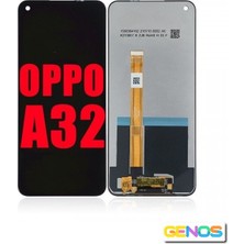 Genos Oppo A32 LCD Ekran Dokunmatik Siyah Çıtasız Orijinal