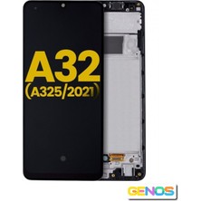 Genos Samsung Galaxy A32 A325 LCD Ekran Dokunmatik Siyah Çıtalı OLED