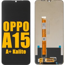 Genos Oppo A15 LCD Ekran Dokunmatik Siyah Çıtasız A Plus