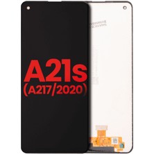 Genos Samsung Galaxy A21S A217 LCD Ekran Dokunmatik Siyah Çıtasız Orjinal