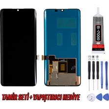 Genos Xiaomi Mi Note 10 Pro LCD Ekran Çıtasız Siyah (Edge) Montaj Kiti Hediye