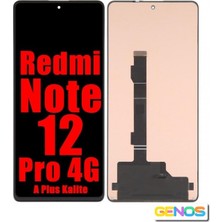Genos Xiaomi Redmi Note 12 Pro LCD Ekran Dokunmatik Siyah Çıtasız A Plus Kalite