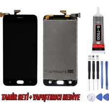 Genos Oppo A57 LCD Ekran Çıtasız Siyah Montaj Kiti Hediye