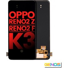 Genos Oppo Reno 2z LCD Ekran Dokunmatik Siyah Çıtasız Orijnal