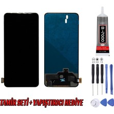Genos Oppo Reno LCD Ekran Çıtasız Siyah (Parmak Izi Okumayan) (Tft) Montaj Kiti Hediye