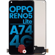 Genos Oppo Reno 5 Lite LCD Ekran Dokunmatik Siyah Çıtasız A Plus Kalite