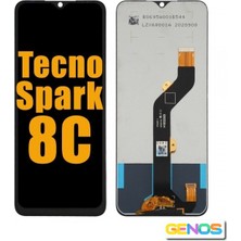Genos Tecno Spark 8c Ekran Dokunmatik Siyah Çıtasız A Plus Kalite