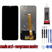 Genos Oppo A12 LCD Ekran Çıtasız Siyah Montaj Kiti Hediye