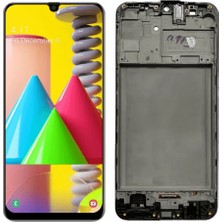 Genos Samsung Galaxy M31 M315 LCD Ekran Dokunmatik Siyah Çıtalı Orjinal