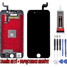 Genos Apple Iphone 6s LCD Ekran A Kalite Siyah Montaj Kiti Hediye