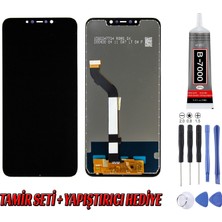 Genos Xiaomi Pocophone F1 LCD Ekran Çıtasız Siyah Montaj Kiti Hediye