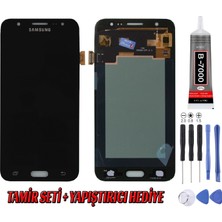 Genos Samsung J500 J5 LCD Ekran OLED Siyah Montaj Kiti Hediye