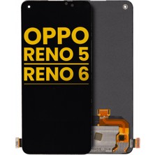 Genos Oppo Reno 6 LCD Ekran Dokunmatik Siyah Çıtasız Orjinal