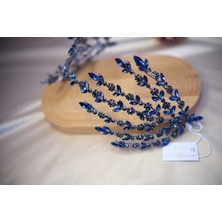 Lovenel Çift Taraflı Helen Saç Aksesuarı Gelin Tacı Lacivert