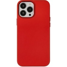 Starseven Iphone 13 Kılıf Asya Deri Silikon - Kırmızı